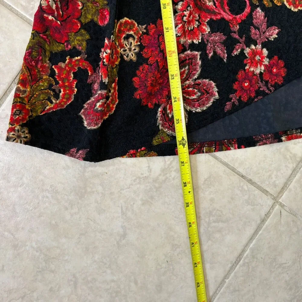 Coldwater Creek Maxi skirt women’s size L  VTG Boho Elastic Waist Dark floral